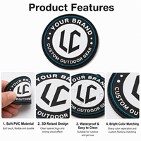 Patch en caoutchouc PVC 3D rond personnalisé, logo circulaire en relief, emblème de marque, badge souple et imperméable pour équipements de plein air, sacs et vêtements