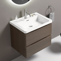 Fabriqué en Chine, armoire de salle de bain moderne personnalisable murale, meuble-lavabo simple de qualité supérieure avec lavabo en bois