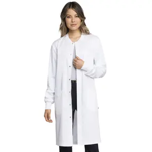 Men & Women Scrubs Lab Coat Workwear Snap Front Medical Uniform Lab coat