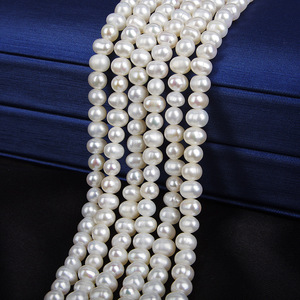 Perles d'eau douce naturelles blanches et roses en gros pour la fabrication de bijoux, perles semi-finies pour colliers, perles en vrac - Product Image 1