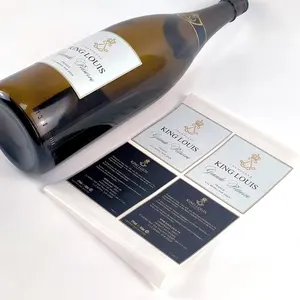 瓶子定制标签贴纸密封标志金属卷个性化高品质压花贴纸品牌葡萄酒标签