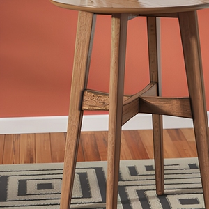 Table basse ronde <span class=keywords><strong>en</strong></span> bois au design moderne du milieu du siècle avec quatre pieds coniques pour salon - Product Image 5