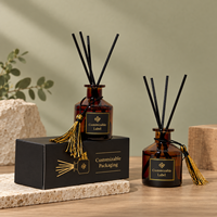 Diffuseur de parfum en verre personnalisable de 50 ml pour la maison et l'hôtel, désodorisant d'ambiance sans flamme aux huiles essentielles, parfum longue durée