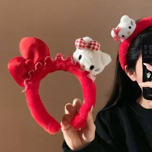 Diadema de Plástico/Resina Hecha a Mano con Diseño de Gatito Rojo de Año Nuevo, Estilo Dulce, para Mujer, con Diseño de Calavera, Accesorio para el Cabello - Product Image 3