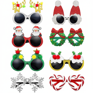 Set di 8 Occhiali Divertenti per Feste di Natale, Multicolore, in Plastica Non Tossica - Product Image 2