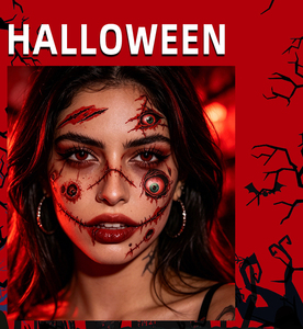 Autocollants de <span class=keywords><strong>tatouage</strong></span> d'horreur réalistes, tatouages temporaires imperméables et durables pour les fêtes d'Halloween, le cosplay, le maquillage de costume - Product Image 2
