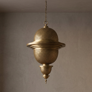 Linterna de Metal colgante grande de latón AK en oro con acabado antiguo diseño marroquí linterna de lujo para decoración Interior de restaurante - Product Image 2