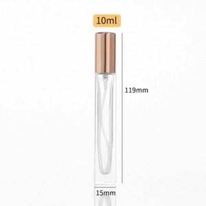 Mini Small Vial Parfum Tester Clear 10ml Round/Square Tube Pump Sprayer Perfume <b>Bottle</b> with Screen Printing <b>Empty</b> Custom Logo - Product Image 5