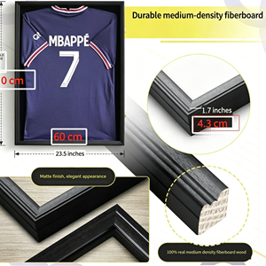 Cornice Espositiva Professionale in Legno MDF FSC per Maglie Sportive e Oggetti da Collezione (60x80cm / 45x60cm) - Product Image 5