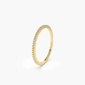 Anillo de Eternidad para Mujer, Oro Blanco Sólido de 14k, Micro Pavé, Diamante Natural de 0.31 CT, Bañado en Rodio, Certificado, Novedad - Product Image 6