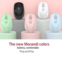 OEM Mouse Optik Portabel Klasik, Mouse Nirkabel 2.4Ghz untuk Komputer dan Kantor, Baterai Klasik Portabel
