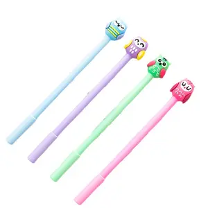 Wholesale Face Owl Creative Cute Cartoon Neutral Pen Black 0.5mm Fountain Pen Student stationery Gel Pen