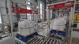 Machine de cerclage de palettes à batterie au lithium haute sécurité, système à fonctionnement continu pour ligne de production de palettes à batterie - Product Image 5