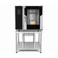 Horno Combinado Eléctrico de 4 Bandejas, Horno Combinado Inteligente con Vapor, Pantalla Táctil y Caldera para Restaurante, Pollo y Pan
