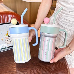 Ceramic <b>Insulated</b> Water Mug 500Ml With Straw For Women Office Use Summer 2025 New Style Gift <b>Cup</b> - Product Image 3