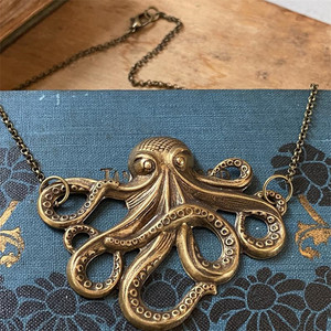 GT Retro Cthulhu collar Unisex gótico calle <span class=keywords><strong>Hipster</strong></span> estilo con cadena de eslabones colgante de pulpo pirata de moda para boda o regalo - Product Image 5