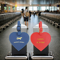 Étiquette de bagage en cuir PU multicolore avec logo personnalisé, résistante à l'eau, étiquette de nom souple pour bagages, vente en gros