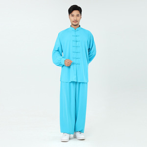 Men's and Women's <strong>Tai</strong> <strong>Chi</strong> Practice <strong>Clothing</strong>, Middle-aged and Elderly Short Sleeved Martial Arts Suit, Cotton and Silk - Product Image 4