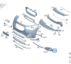 2478851304 per la <span class=keywords><strong>Mercedes</strong></span> <span class=keywords><strong>W247</strong></span> GLA200 griglia del paraurti anteriore telaio fendinebbia sinistra - Product Image 2