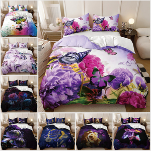 <span class=keywords><strong>Copripiumino</strong></span> con Motivo a Farfalle <span class=keywords><strong>Blu</strong></span> e Fiori, Set di Biancheria da Letto con Stampa 3D, <span class=keywords><strong>Copripiumino</strong></span> Personalizzato all'Ingrosso - Product Image 2