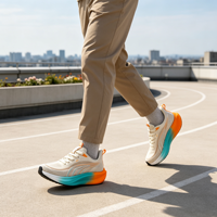 Chaussures de course légères personnalisées avec logo pour hommes, semelle intermédiaire à amorti souple, empeigne en mesh respirant, chaussures décontractées pour la marche