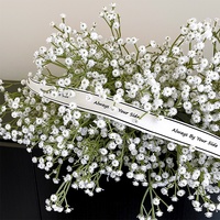 Bunga Baby's Breath Putih Tangkai Tunggal Buatan, Buket Pengantin, Rangkaian Bunga Artifisial, Dekorasi Rumah, Plastik, Fotografi Luar Ruangan
