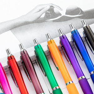 Stylo bille en plastique personnalisé à prix abordable, avec logo imprimé couleur, idéal pour promotion, cadeau d'entreprise, hôtel, forme gourde - Product Image 3