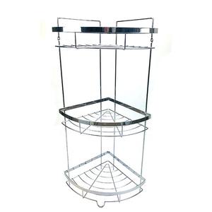 Werkseitig stehendes <span class=keywords><strong>3</strong></span>-stufiges Eisen-Metall-Badezimmer-Eck regal Küchen-Mehrschicht-Lager regal - Product Image 1