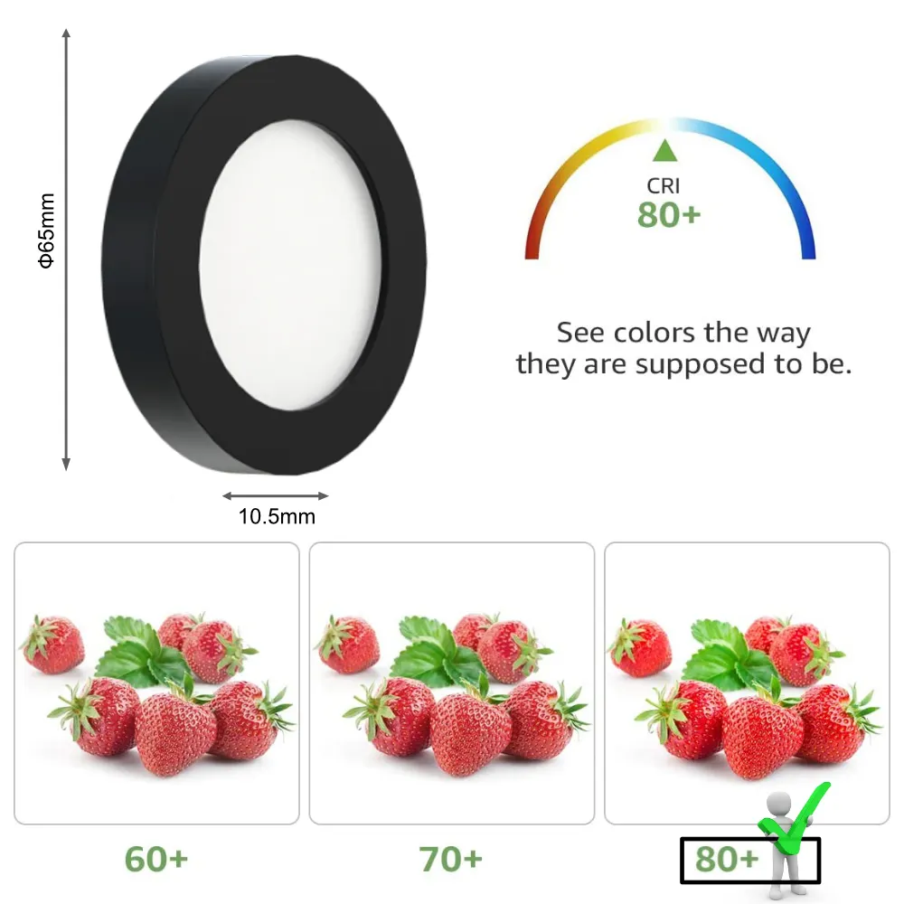 ETL CE Listed Ultra Thin LED Puck Light Recessed Or Surface Mounted Mini Down Light Under Cabinet Lighting