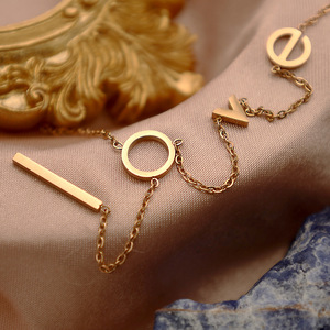 Love Letter Necklace 18K Gold Plated Titanium Steel Clavicle Chain Women Fashion Jewelry Gift - Product Image 1