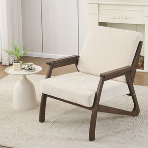 Sillón Reclinable Individual Moderno con Tapicería de Tela para Muebles del Hogar, Sofá con Estructura de Madera Colorida para Sala de Estar - Product Image 2
