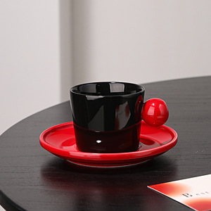 High-Aesthetic Ceramic Coffee <b>Cup</b> <b>Saucer</b> Set Minimalist Modern Porcelain One-<b>Cup</b>-One-<b>Saucer</b> Afternoon Tea Water <b>Cup</b> Gift Set - Product Image 6