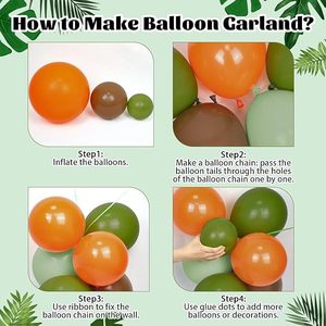 2025 nouvelles tendances en gros Jungle Safari thème bébé douche anniversaire <span class=keywords><strong>ballon</strong></span> arc Kit sauge vert dinosaure fête décoration idées - Product Image 3