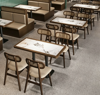 Muebles de Restaurante de Madera Maciza de Estilo Nórdico, Mesas, Sillas, Sofás, Asientos, Ecológicos y Duraderos para Cafés y Bares
