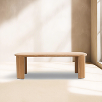 Ensemble de salle à manger d'extérieur en teck moderne de luxe pour hôtel, patio, parc et villa - Tables et chaises de jardin