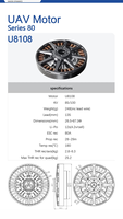 Moteur Brushless à Aimant Permanent UUUFLY U8108 85kv 100kv, Efficacité IE3, Haute Vitesse, Longue Portée, pour Drone RC, UAV, Avion de Course