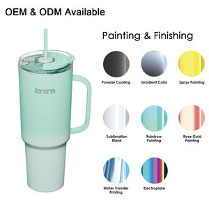 <span class=keywords><strong>TANANA</strong></span> 40oz 304 acier inoxydable sans BPA bureau voyage voiture maison bouteille d'eau tasse à café tasse à thé gobelet avec poignée et paille - Product Image 4