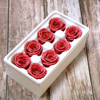 Coffret Cadeau de Roses Éternelles Matériau, Fleurs Immortelles, Roses Séchées Artificielles, Têtes de Roses Préservées
