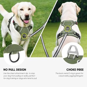 Harnais tactique réglable pour chien avec logo personnalisé, gilet réfléchissant, harnais anti-traction pour animaux de compagnie, vente en gros - Product Image 5