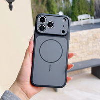 Étui de téléphone magnétique de haute qualité, couleur unie, antichoc, en TPU+PC, compatible avec iPhone 17 16 15 14 13 12 11