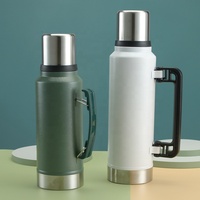 Thermos isolé sous vide 1000ml, Logo personnalisé, sans Bpa, Double paroi, flacon en acier inoxydable 18/8 avec poignée