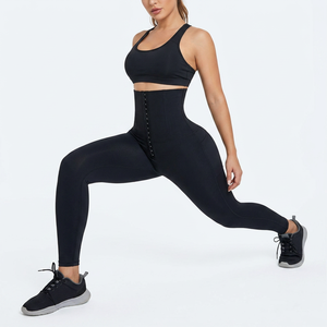 Women's High Waist Full Length <b>Leggings</b> Solid <b>Black</b> Knitted Spandex Nylon Compression Sporty All Seasons - Product Image 1
