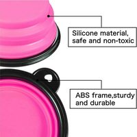 Bol de nourriture portable pour chien de compagnie de 350ml bol pliable en silicone TPE de couleur différente pour animaux de compagnie en plastique