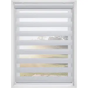 Cordless Day And Night Zebra Blinds Free-Stop Dual Layer Light Filtering Roller Windows Shades For Home And Office
