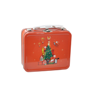 Emballage de boîte à lunch en étain avec impression personnalisée en usine Boîte à lunch en métal personnalisée de qualité alimentaire avec poignée de verrouillage pour cadeau