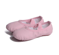 Chaussons de danse en cuir PU pour filles et garçons, personnalisables avec logo, à semelle pleine, prix d'usine