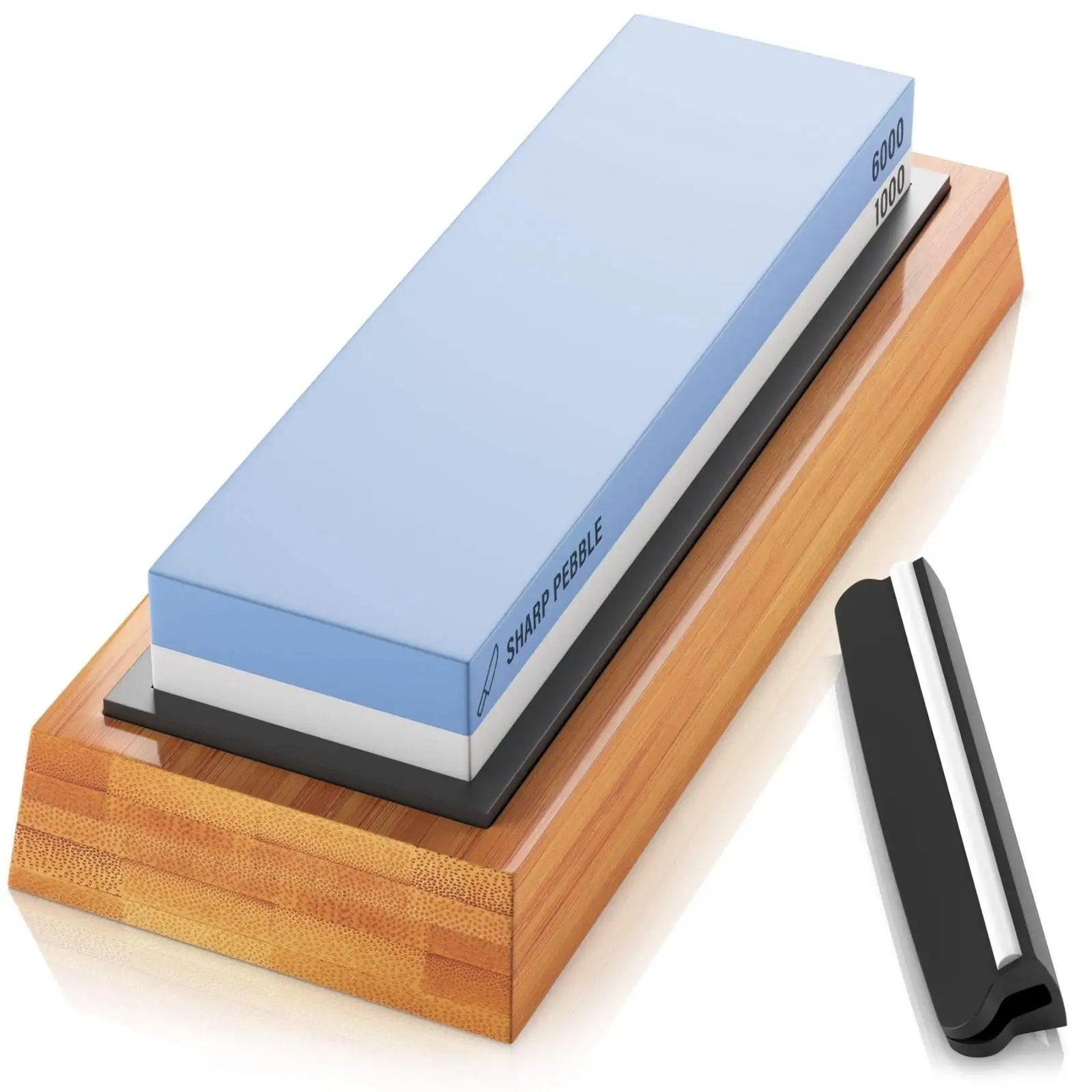 Premium Whetstone Knife Sharpener Sharpening Stone Set, Whetstone 2-IN-1 400/1000 3000/8000 Grit with Whetstone Knife Sharpener