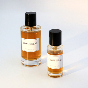 Modern Low Moq Simple Cylinder <b>Empty</b> Crimp Perfume Glass <b>Bottle</b> 30ml 50ml 100ml Clear Perfume <b>Bottle</b> with box - Product Image 3