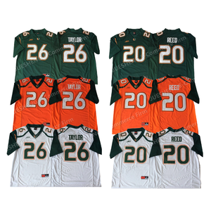Miami kasırgalar için toptan futbol formaları yüksek kalite dikişli VP sınırlı oyunlar Jersey 20 # Taylor 26 # Reed nefes - Product Image 4