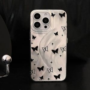 เคสโทรศัพท์ที่เหมาะสำหรับ iPhone 17 Pro Max, เคสโทรศัพท์กันกระแทกและกันตกแบบเลเซอร์ระดับไฮเอนด์ ลายผีเสื้อสีดำ รูขนาดใหญ่ - Product Image 6